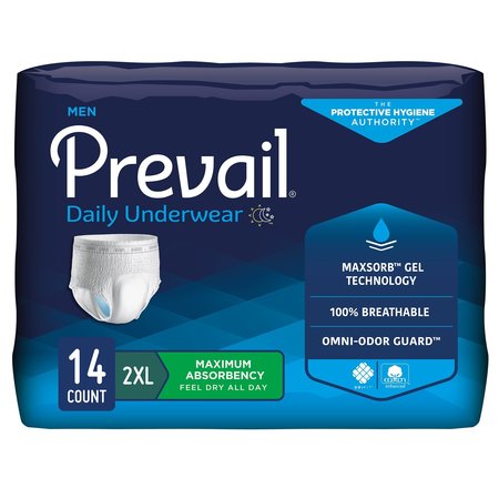 PREVAIL Prevail Disposable Underwear Male 2X-Large, Maximum, PK 14 PUM-517